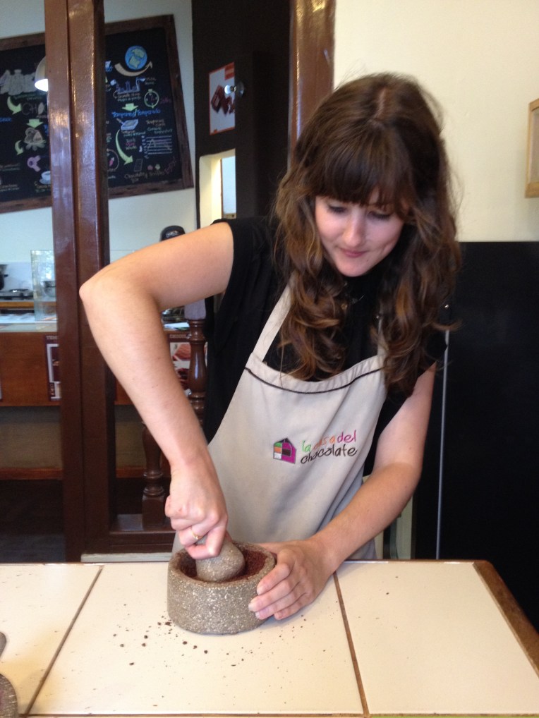 me grinding the beans